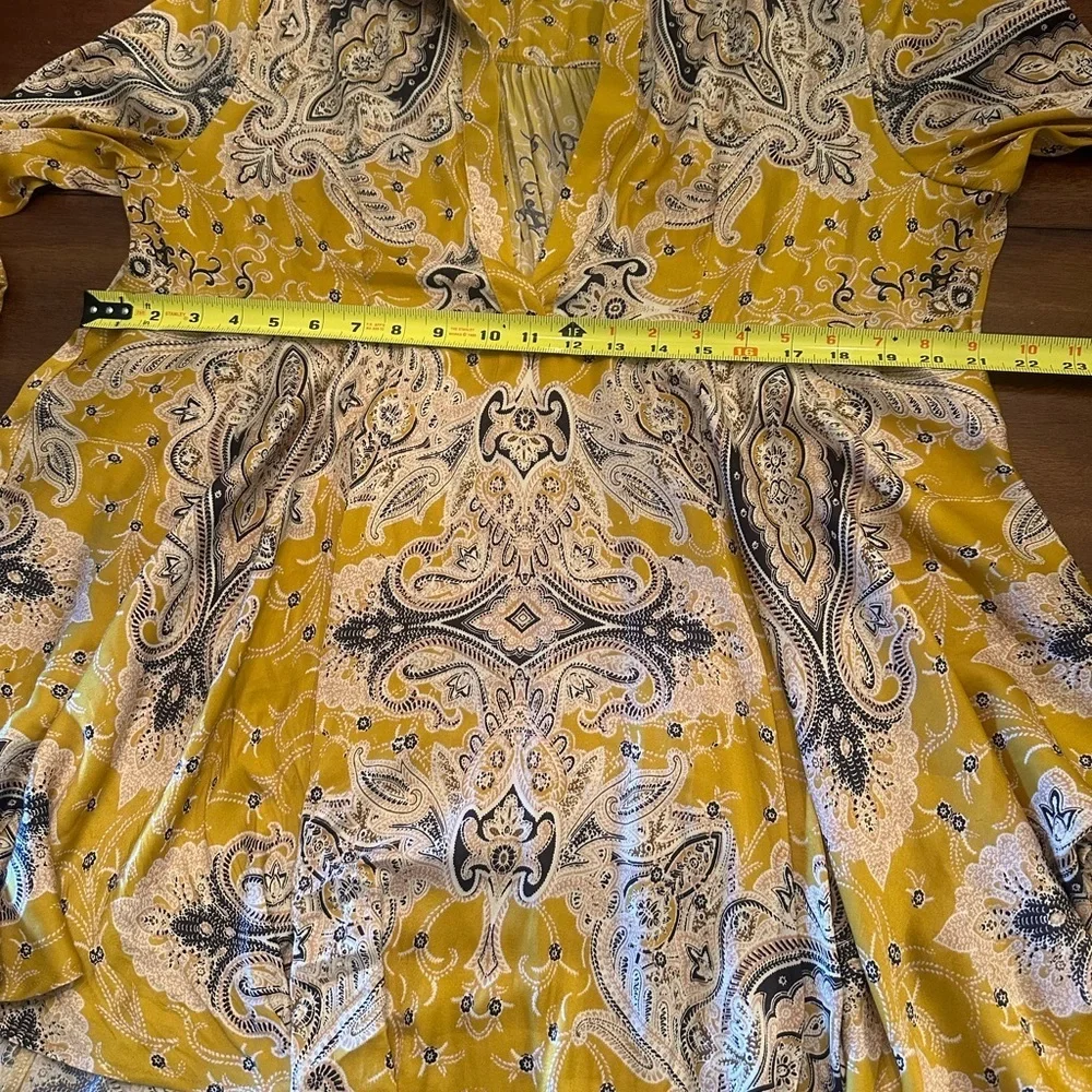 Free People Yellow Paisley Tunic Blouse - Picture 9 of 11